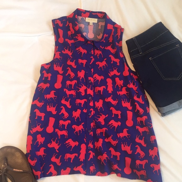 ModCloth Horses Top - Picture 1 of 5